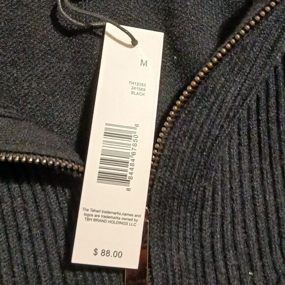 NWT Tahari Women's Medium Black Long-Sleeved Zip-Cowl-Neck Heavyweight Shirt - Picture 11 of 15